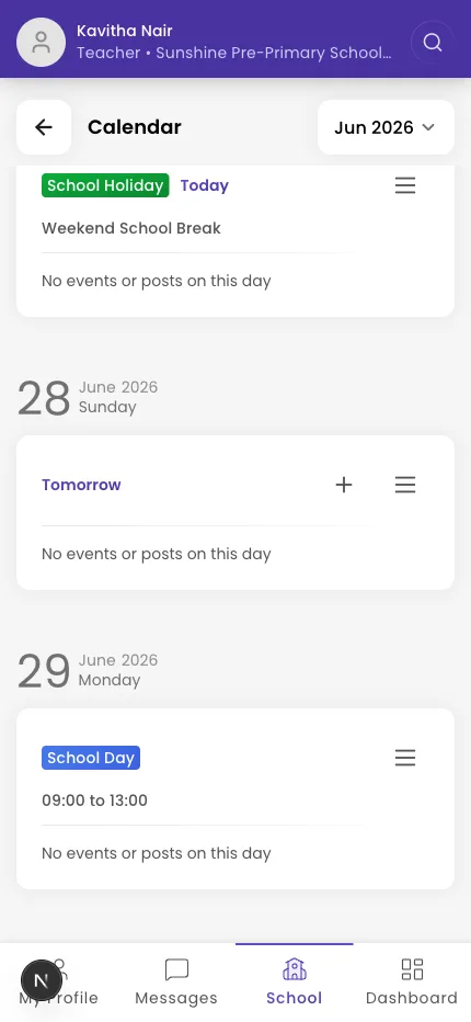 The Event post form with date, times, invite toggles, and Mark as important